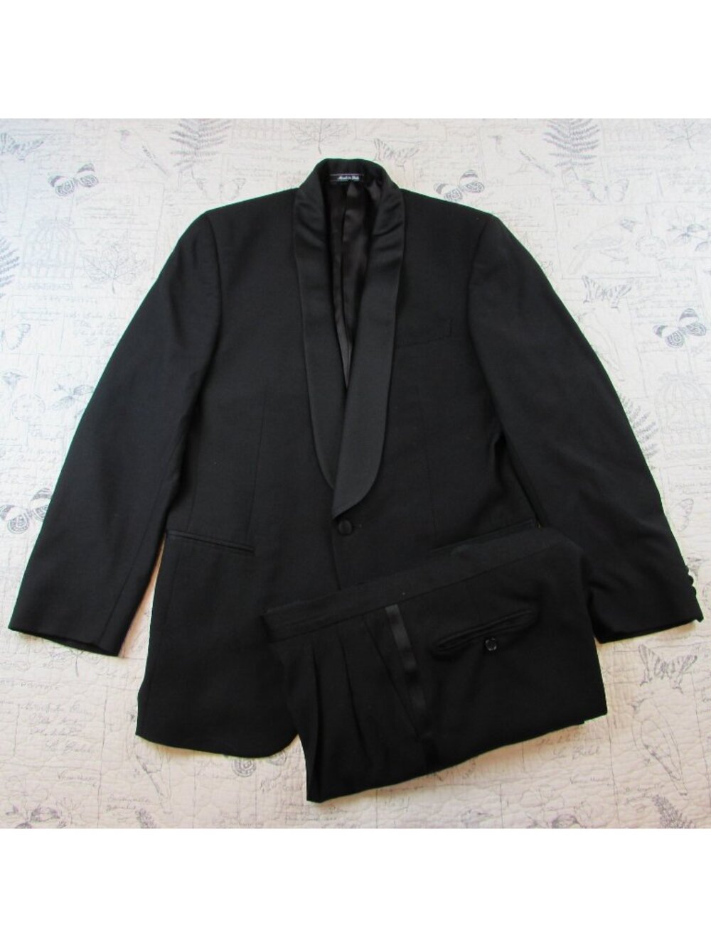 Vito Rufolo Tuxedo Wool Satin Shawl Collar Comera Italy  super 100's wool sz 40